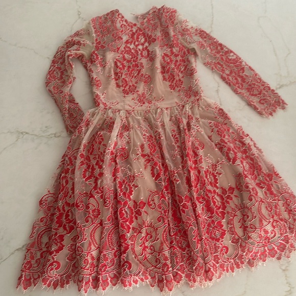 Alexis Red Lace Mini Dress - Picture 3 of 6